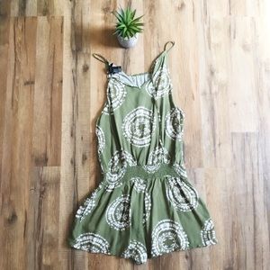 Green and White Forever 21 Romper